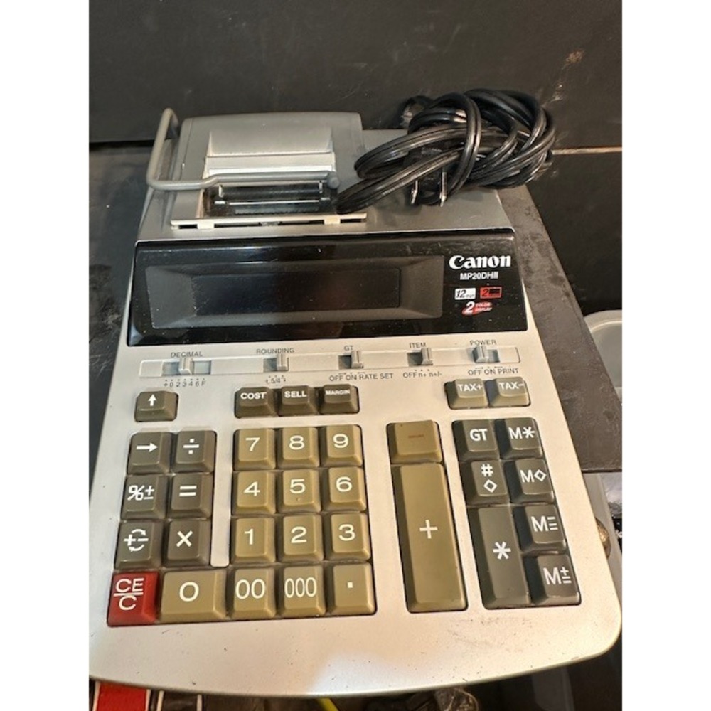 Canon MP20DHII Desktop Printing Calculator 12 Digit 2 Color Display  Office
